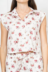 Camicia smanicata in cotone Petite Fleur Vintage
