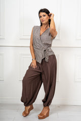 Pantalone Aladin in Viscosa Fiammata Made in Italy
