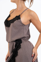 Top LaceMood in poliviscosa con pizzo