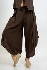 Pantalone ampio fluido in misto viscosa