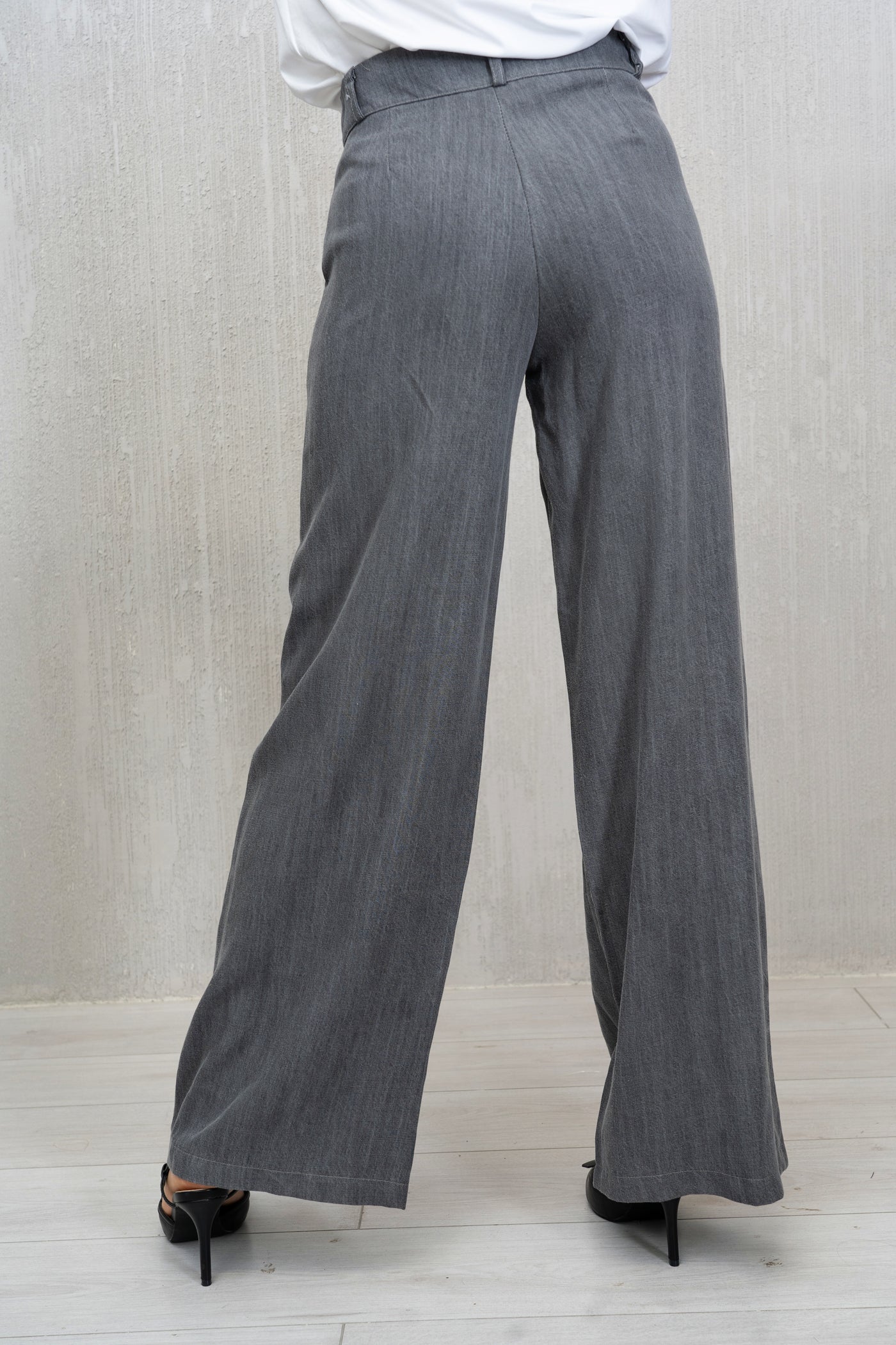 Pantalone palazzo tela Jeans grigio