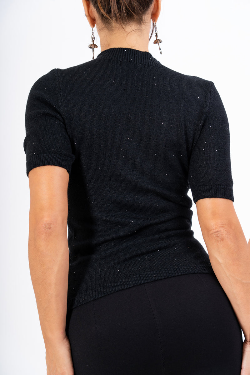 T-shirt Chic paillettes in viscosa elasticizzata