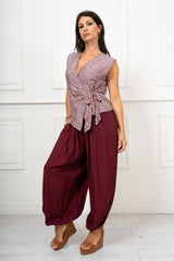 Pantalone Aladin in Viscosa Fiammata Made in Italy