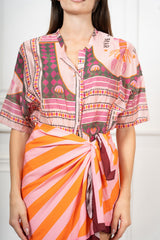 Camicia Nomade in tencel velato a fantasia