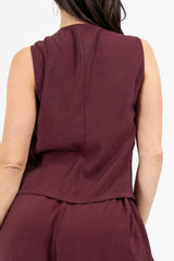 Gilet incrociato in misto viscosa.