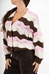 Cardigan HeartWave in maglia tipo uncinetto