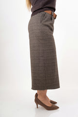 modella indossando Pantagonna palazzo a quadri Principe di Galles in misto viscosa colore