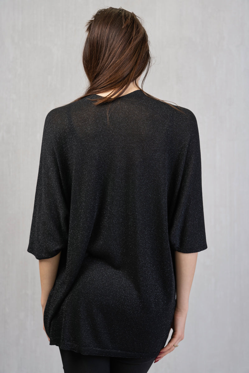 Cardigan lungo in filo lurex