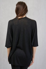 Cardigan lungo in filo lurex