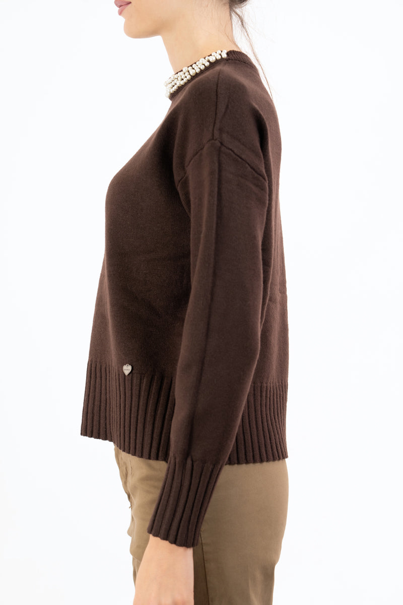 Maglione Pearl Dream con dettagli gioiello