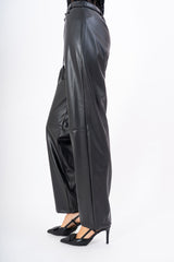 Pantalone High Waist in Finta Pelle