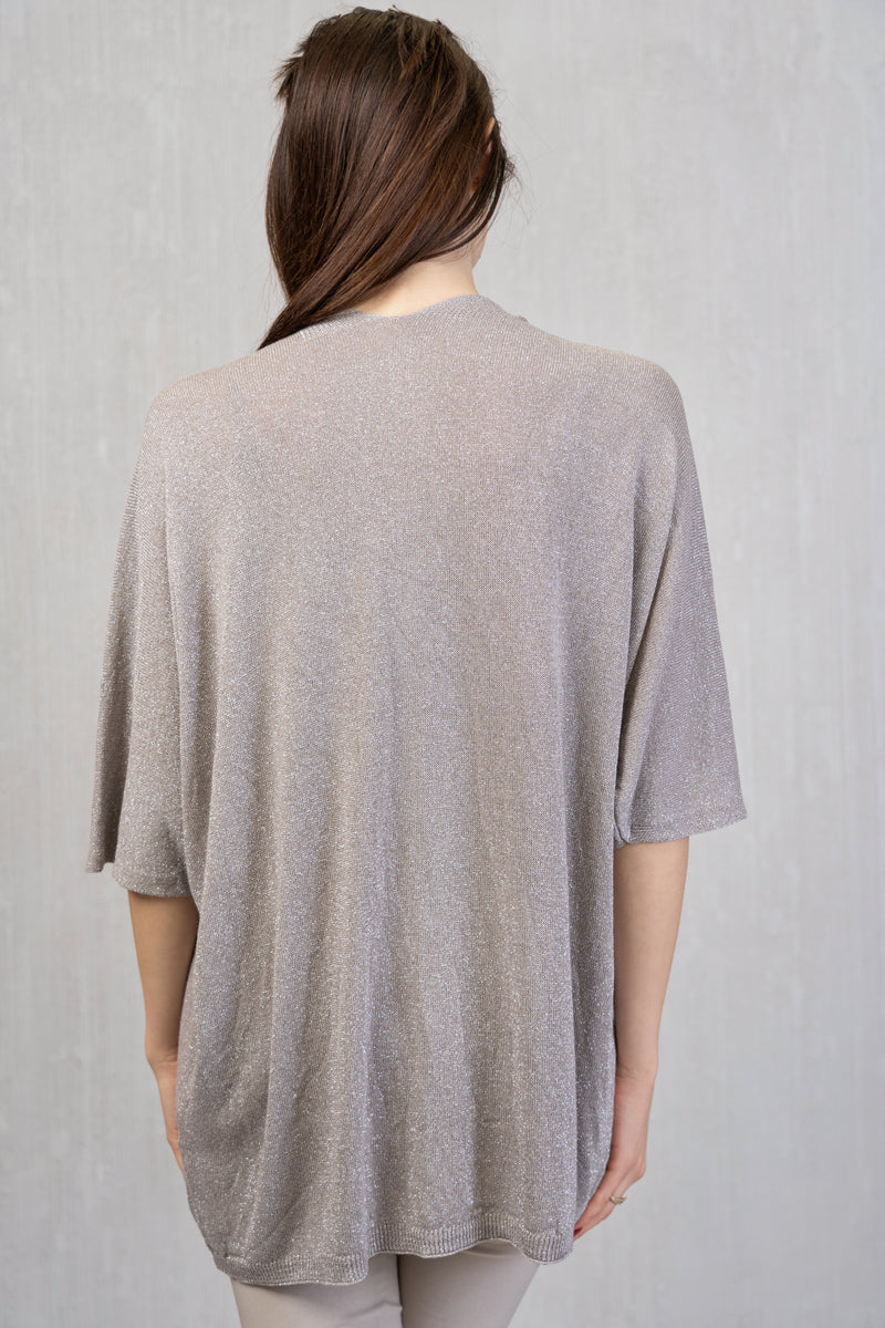 Cardigan lungo in filo lurex