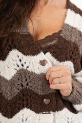 Cardigan HeartWave in maglia tipo uncinetto