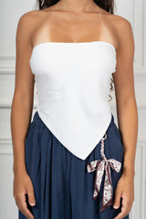 Top a fascia effetto raso con nodo