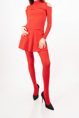 modella indossando Minigonna Soft Pleat in viscosa elasticizzata colore