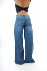 Jeans wide leg tela morbida