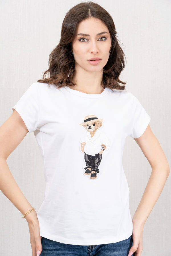 T-shirt "Chic Teddy" in Cotone Elasticizzato