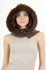 Cappuccio KnitFur con bordo in ecopelliccia