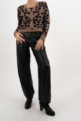 Cardigan WildMood in misto lana leopardato