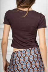 T-Shirt Crop Basic in Viscosa Elasticizzata