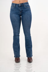 Jeans push-up elasticizzato a zampa lavaggio medio