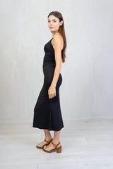 Completo top con coppe e gonna midi