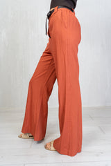 Pantalone palazzo misto lino