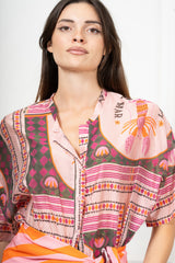 Camicia Nomade in tencel velato a fantasia
