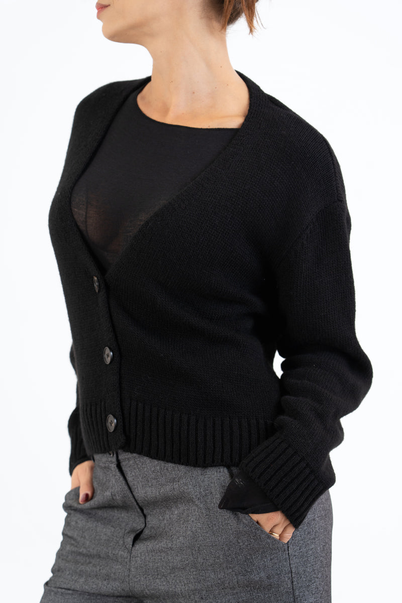 Cardigan SoftMood in misto lana con bottoni