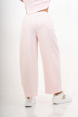 modella indossando Pantalone in misto viscosa con elastico in vita colore