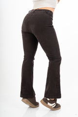 Pantalone a Coste a Zampa in Cotone – Marrone