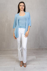 Cardigan lungo in filo lurex