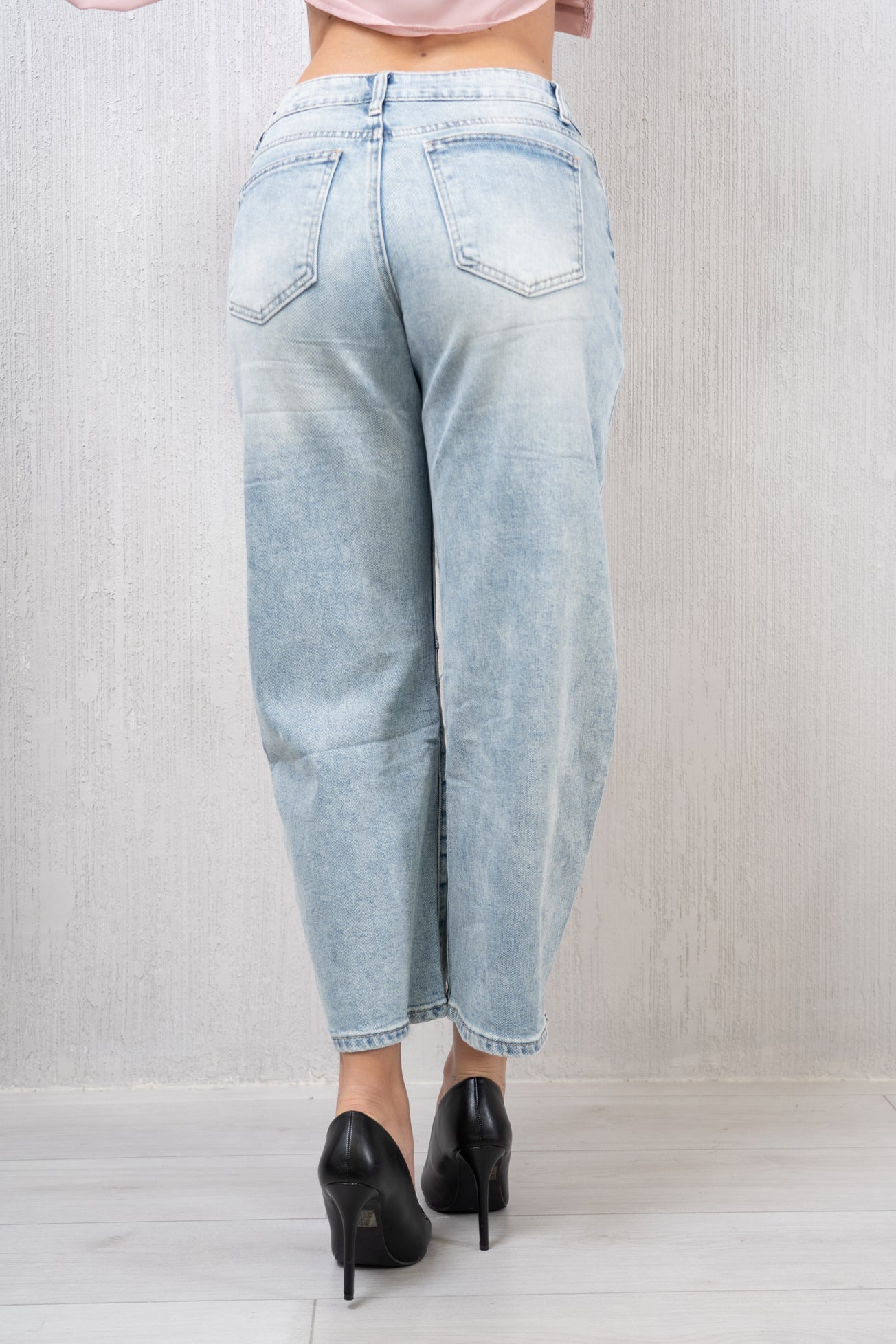 Pantalone Balloon in Jeans Elasticizzato