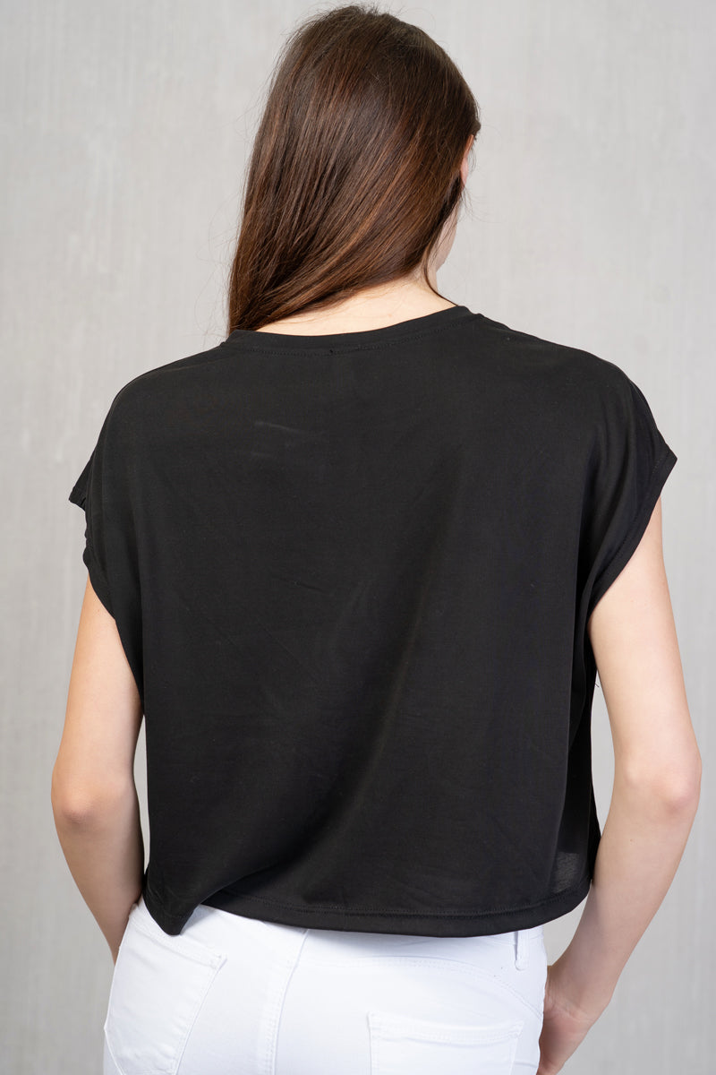 Maglia crop quadrata viscosa leggera