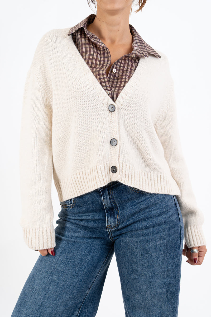 Cardigan SoftMood in misto lana con bottoni