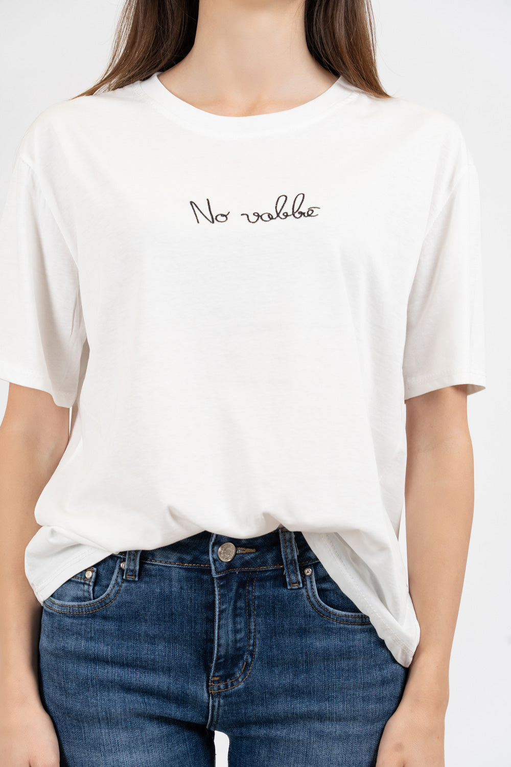 T-shirt scritta cotone “No Vabbè”.
