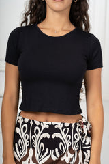 T-Shirt Crop Basic in Viscosa Elasticizzata