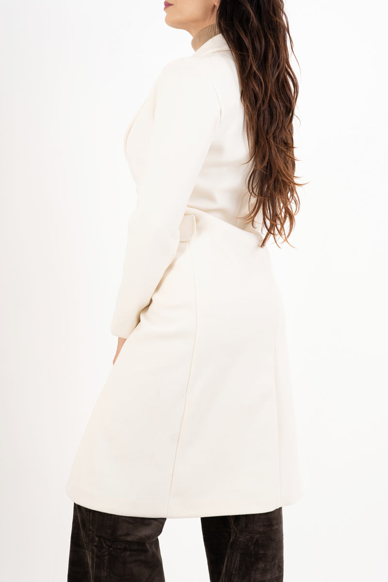 Cappotto Panna monopetto in panno