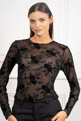 Maglia Floris in microrete floccata