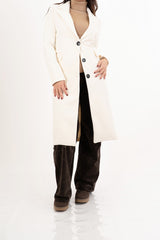 Cappotto Panna monopetto in panno