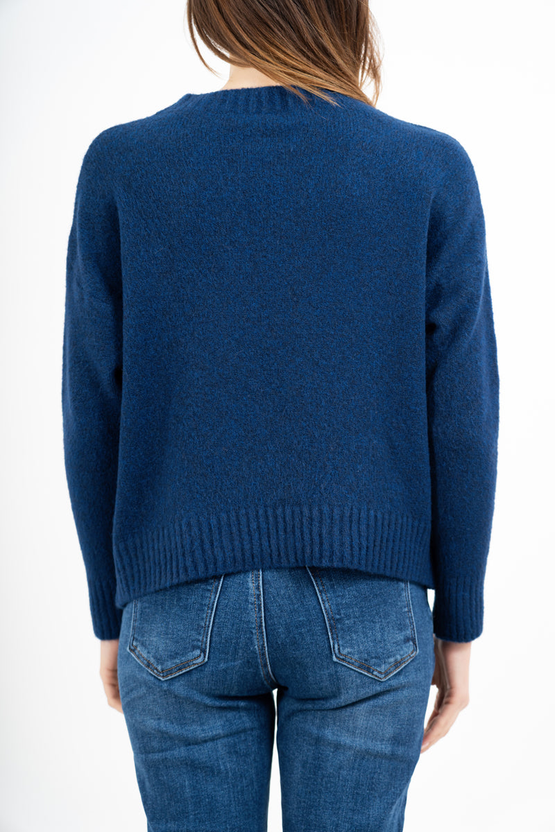 Maglione girocollo con scritta “Non vi sopporto più!” in misto lana Made in Italy