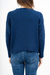 Maglione girocollo con scritta “Non vi sopporto più!” in misto lana Made in Italy