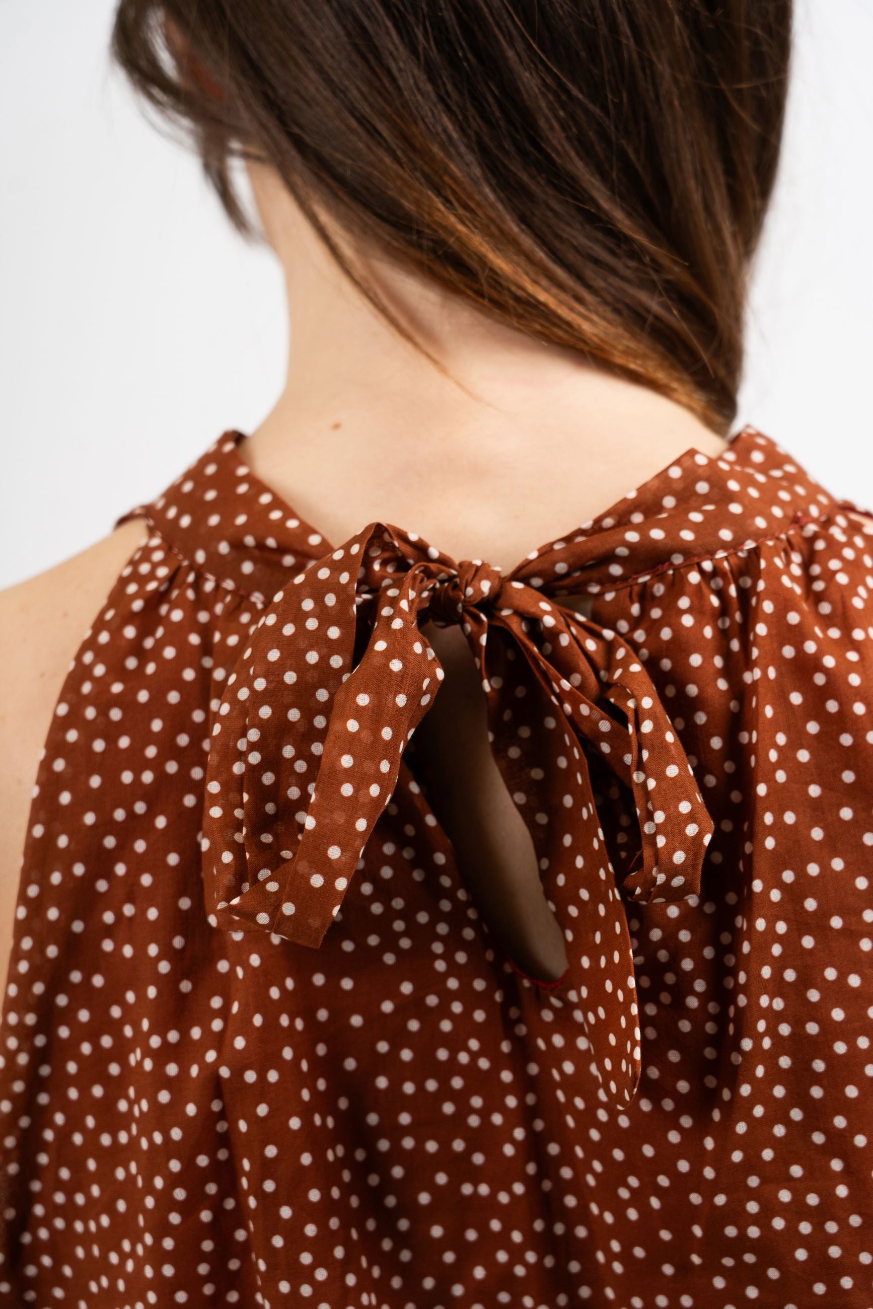 Top a palloncino pois con fusciacca.