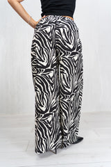 Pantalone Zebra Flow palazzo in misto viscosa