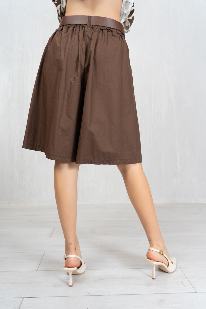 Bermuda Skirt Illusion in cotone con cintura