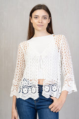 Cardigan crochet cotone