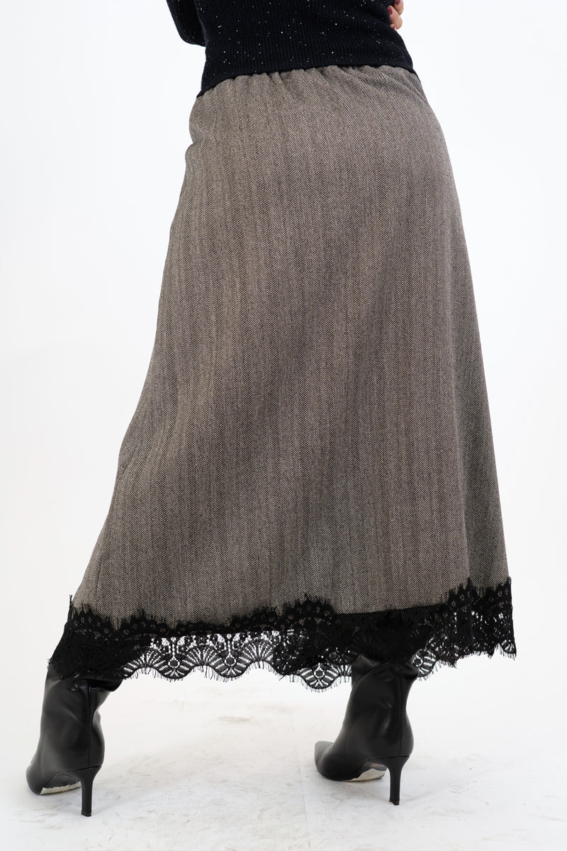 Gonna LurexMood lunga portafoglio con pizzo