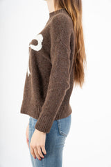 modella indossando Maglione morbido con motivo fiocco e vestibilità comoda colore