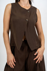 Gilet incrociato in misto viscosa