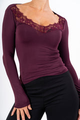 Maglia Scollatura Lace Touch